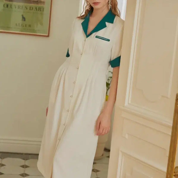 [BUNJANG] Illustrious Illusion Long Dress Ivory / 일루스트리스일루전 원피스
