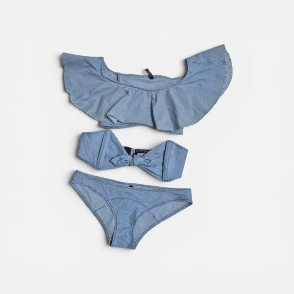 [BUNJANG] Lisa Marie Fernandez Light Jean Pattern Bikini / 수영복 새상품 LISA  MARIE  FERNANDEZ  명품 비키니  라이트진패턴 1