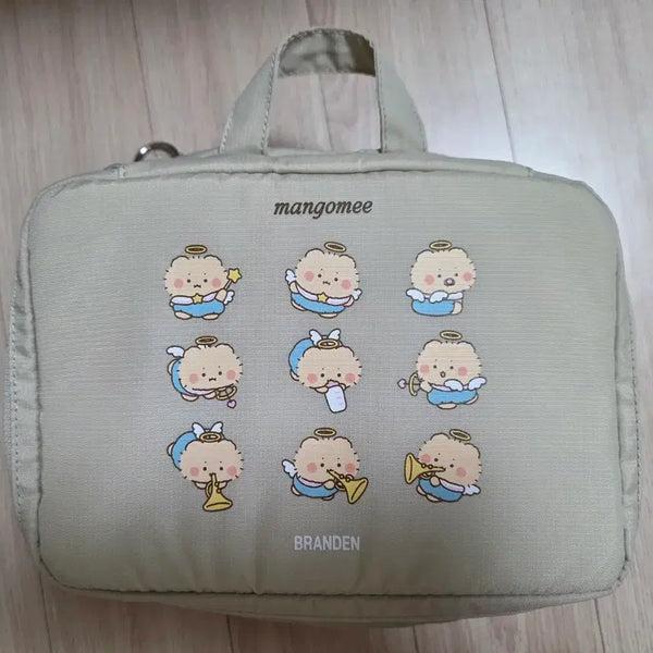 [BUNJANG] Olive Young MangGom Collaboration Branden Expandable Pouch (Ivory) / (새상품) 올리브영 망곰 콜라보 브랜든 확장형 뷰티 화장품 파우치 (아이보리)