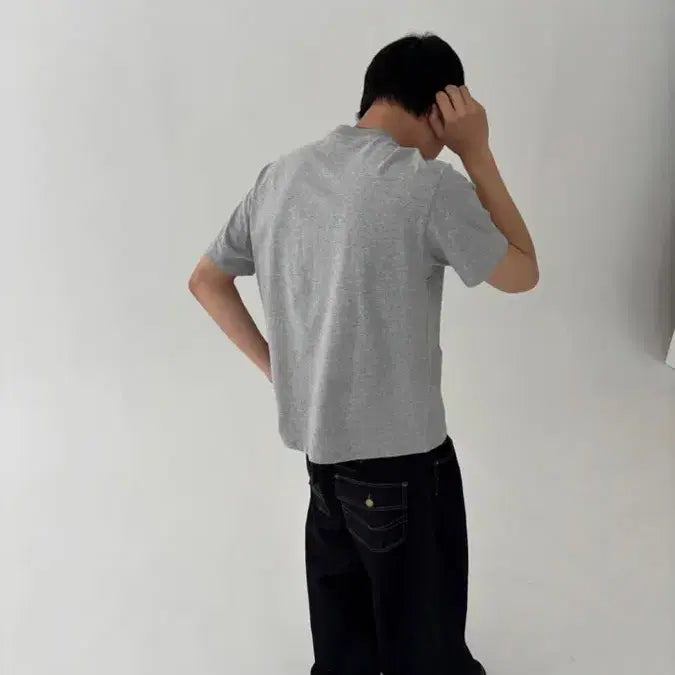 [BUNJANG] Urbanstuff Cropped Box T-Shirt Grey Medium / 한번착용) 어반스터브 크롭 박스 티 그레이 반팔 티셔츠 무신사