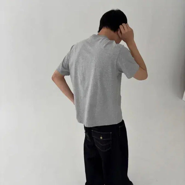 [BUNJANG] Urbanstuff Cropped Box T-Shirt Grey Medium / 한번착용) 어반스터브 크롭 박스 티 그레이 반팔 티셔츠 무신사