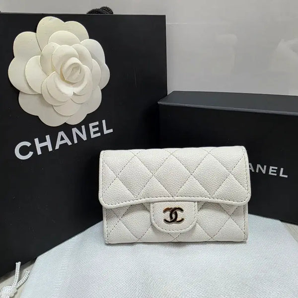 [BUNJANG] Chanel Classic Flap Card Holder White Caviar / (내장칩) 샤넬 클래식 플랩 카드 지갑 화이트