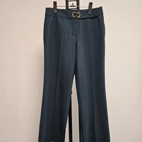 [BUNJANG] MICHAA Belt Point Slacks Pants Dark Green / 미샤 여성 벨트 포인트 팬츠 짙은 녹색