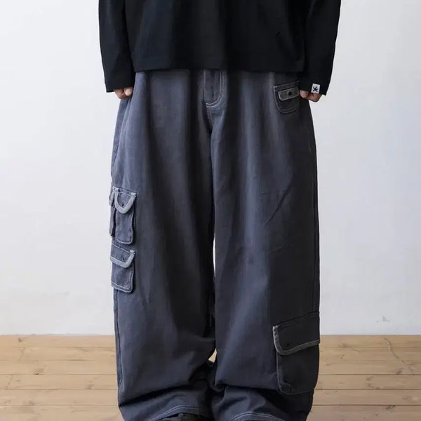 [BUNJANG] The Coldest Moment Multi Cargo Pants Navy S / 더콜디스트모먼트 멀티카고팬츠 네이비 S