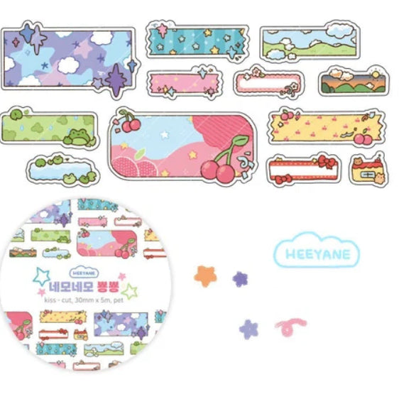 [BUNJANG] Hiyane Nemo Nemo Pyong Pyong Transparent Matte Coating Sticker Set / 키스컷 띵) 히야네 네모네모뿅뿅 투명 무광 코팅 스티커 마테 다꾸 다꾸템 문구 문덕