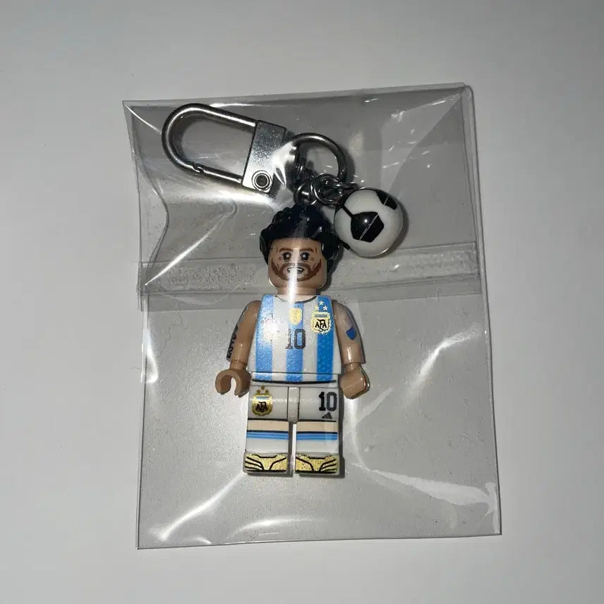 [BUNJANG] Lionel Messi Argentina Lego Keychain / 메시 아르헨티나 레고 키링
