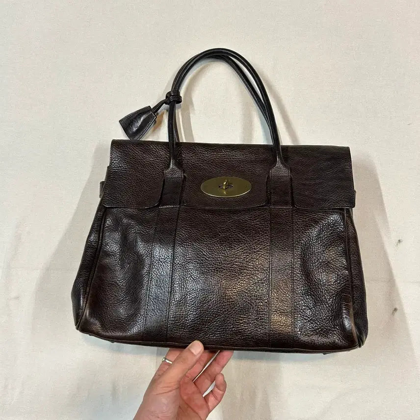 [BUNJANG] Mulberry Bayswater Dark Brown Leather Tote Shoulder Bag / 멀버리 Mulberry 베이스워터 다크브라운 토트백 숄더백 정품