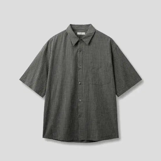 [BUNJANG] Asuvin Plaid Short Sleeve Shirt Charcoal / [L] 애습 잔체크 반팔 셔츠