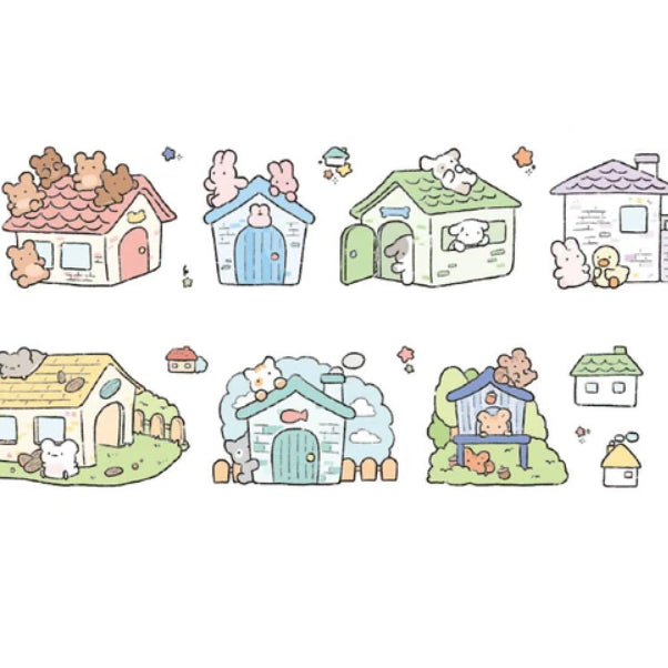 [BUNJANG] Hiyane Our House Why Did You Come? Transparent Matte Coating Sticker Washi Tape Set / 키스컷 띵) 히야네 우리집에 왜 왔니 투명 무광 코팅 스티커 마테 다꾸 다꾸템 문구 문덕