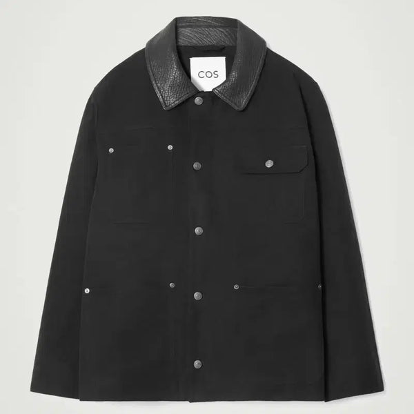 [BUNJANG] COS Leather Collar Field Jacket M / 코스 레더 카라 필드자켓 m