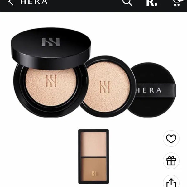 [BUNJANG] Hera Black Cushion SPF34 PA++ 21N Vanilla (Refill Included) / 헤라 블랙쿠션 21N 본품 + 리필 + (증정품)