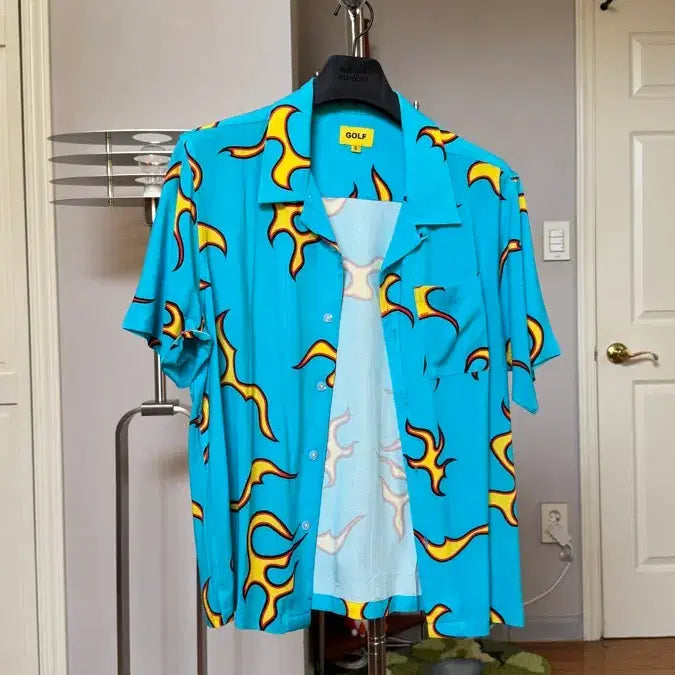 [BUNJANG] Golf Wang Flame Button Up Shirt - Size S / [S] 골프왕 Golf Wang Flame Button Up