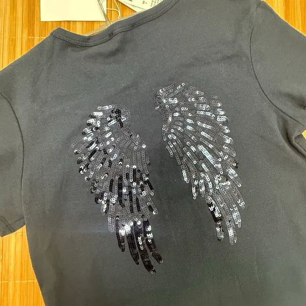 [BUNJANG] Subdued Wing T-Shirt Navy M / 섭듀드 날개 반팔 남색 m