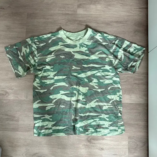 [BUNJANG] Camouflage Short-Sleeve T-Shirt Green / 카모플라주 반팔 티셔츠 그린