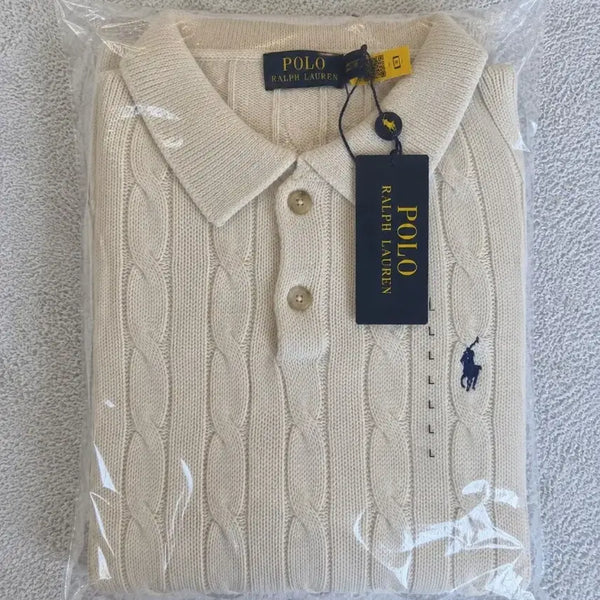 [BUNJANG] Polo Ralph Lauren Cable Knit Short Sleeve Sweater Ivory / (특가/무배)폴로 랄프로렌 케이블 니트 반팔 아이보리