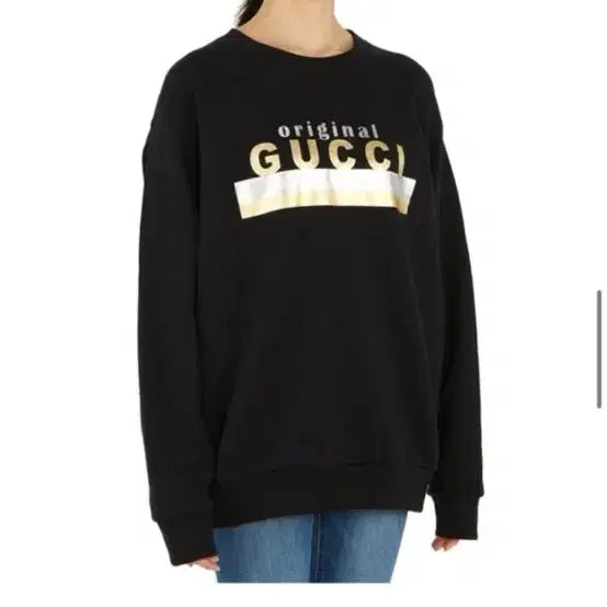 [BUNJANG] Gucci Original Logo Sweatshirt Black / 구찌 오리지널 로고 맨투맨 블랙