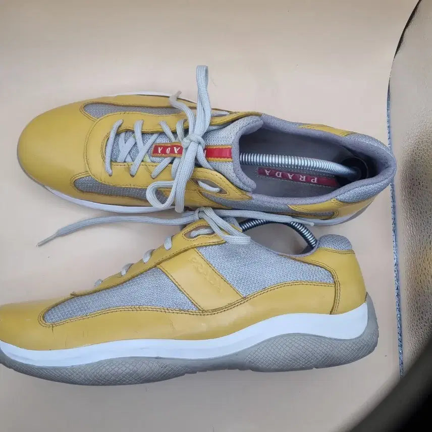 [BUNJANG] Prada American Cup Yellow Lemon Sneakers UK 9.5 / 프라다 아메리칸컵 엘로우레몬 uk9.5