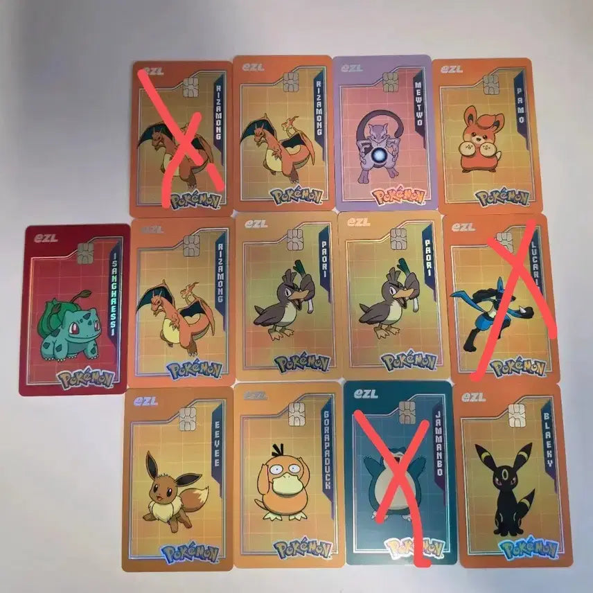[BUNJANG] Pokemon Pocket Monsters Transportation Card Set (12 types) / 포켓몬스터 교통카드 12종 (리자몽, 뮤츠, 파모, 파오리, 루카리오, 이브이, 고라파
