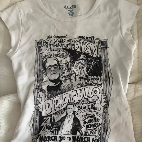 [BUNJANG] Brandy Melville Graphic Printing Baby Tee / 브랜디멜빌 그래픽 프린팅 베이비티