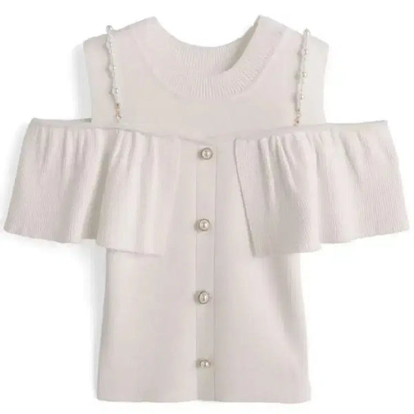 [BUNJANG] GRL Off-Shoulder Short Sleeve Knit / grl 그레일 스나계 오프숄더 반팔 니트