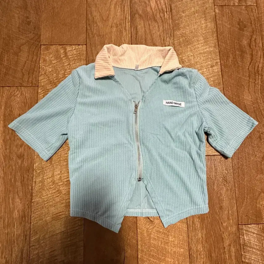 [BUNJANG] Handmade Blue Corduroy Zip-Up Top / 8/5 하루 할인) 에이블리 핸드메이드 블루 코듀로이 집업 상의