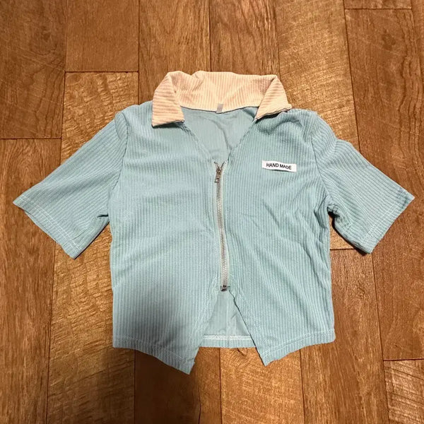 [BUNJANG] Handmade Blue Corduroy Zip-Up Top / 8/5 하루 할인) 에이블리 핸드메이드 블루 코듀로이 집업 상의
