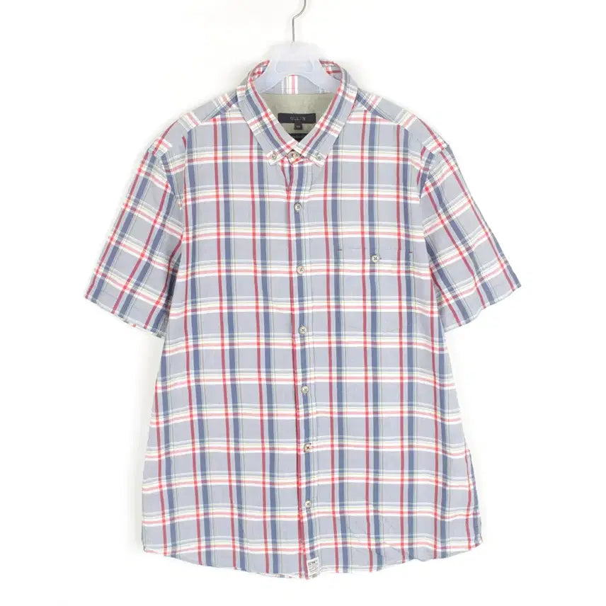 [BUNJANG] Ollez Men's Check Short Sleeve Shirt XL / 올젠 반팔 남방 남성XL 체크 셔츠 NB7139