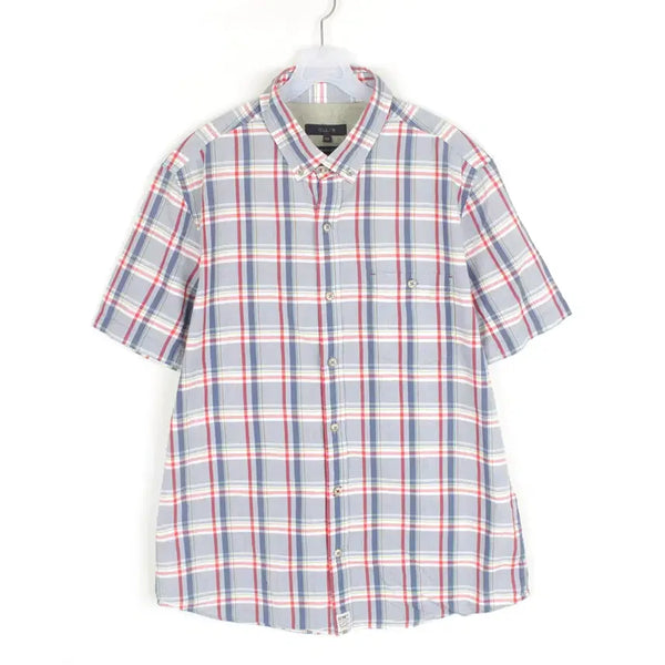 [BUNJANG] Ollez Men's Check Short Sleeve Shirt XL / 올젠 반팔 남방 남성XL 체크 셔츠 NB7139
