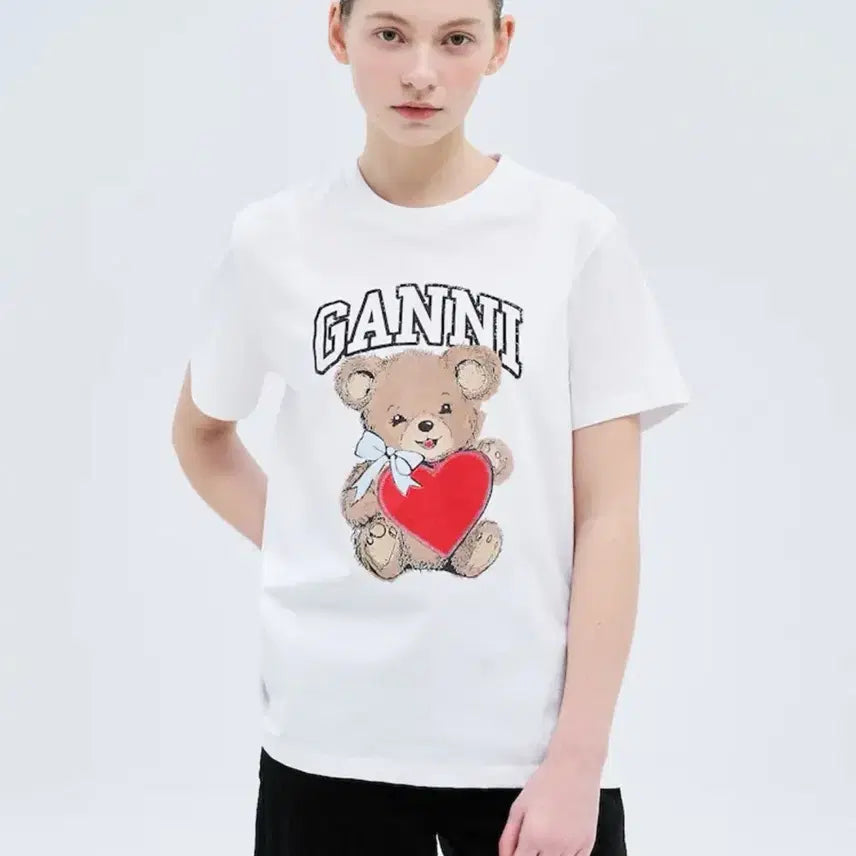 [BUNJANG] GANNI Teddy Bear Signature T-Shirt / 정품) 가니 테디베어 시그니처 티셔츠