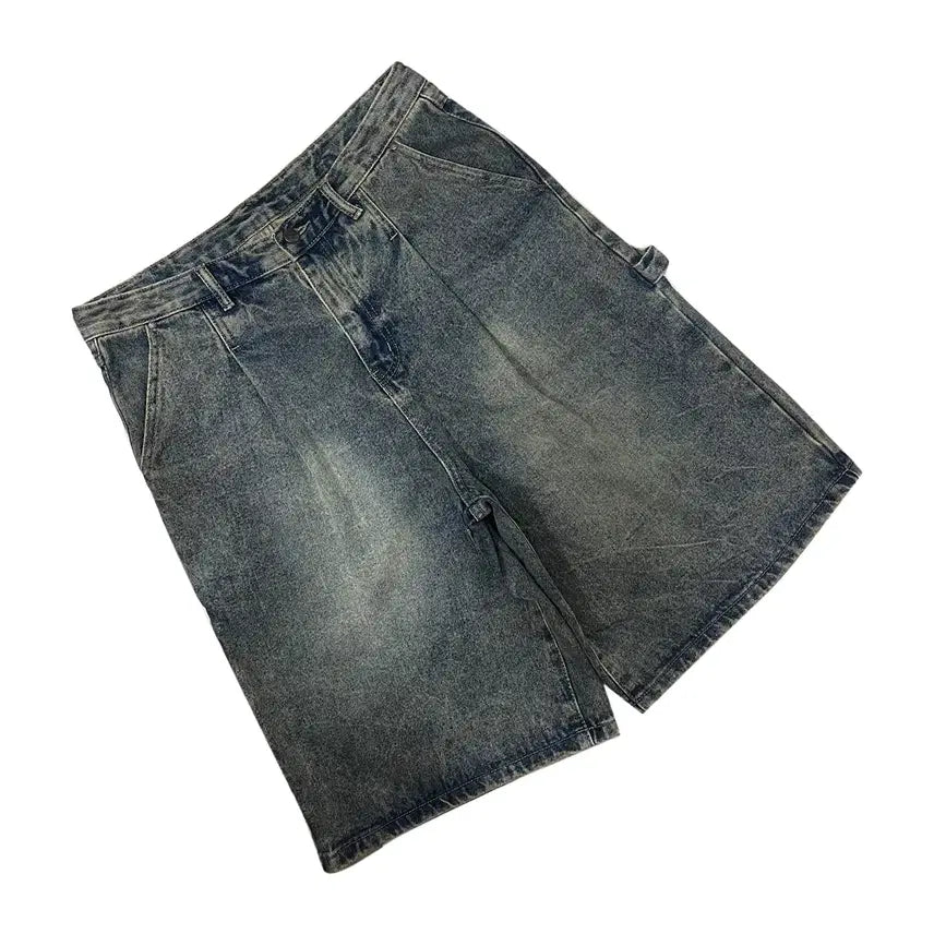 [BUNJANG] Dimitri Black Carpenter Bermuda Denim Shorts Size 3 / 디미트리블랙 카펜터 버뮤다 데님 팬츠 반바지 3사이즈