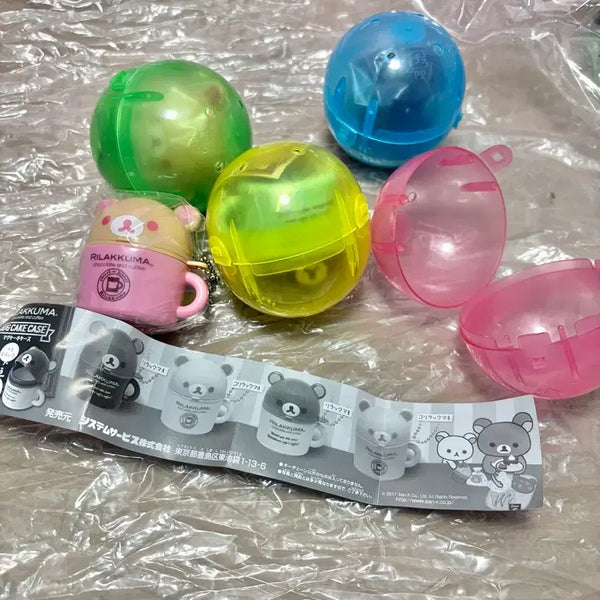 [BUNJANG] San-X Rilakkuma Cup Keyring Gacha Full Set (4 Types) / 산엑스 리락쿠마 컵 키링 가챠 4종 풀세트 새제품