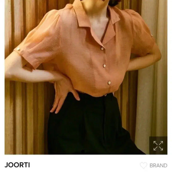 [BUNJANG] Joorti Pink See-through Puff Blouse J195 / 주르티(JOORTI) 핑크 시스루 퍼프 블라우스 J195