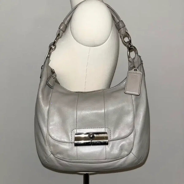 [BUNJANG] Coach Vintage Grey Leather Shoulder Bag / [OS] Coach VTG Grey Sholder Bag