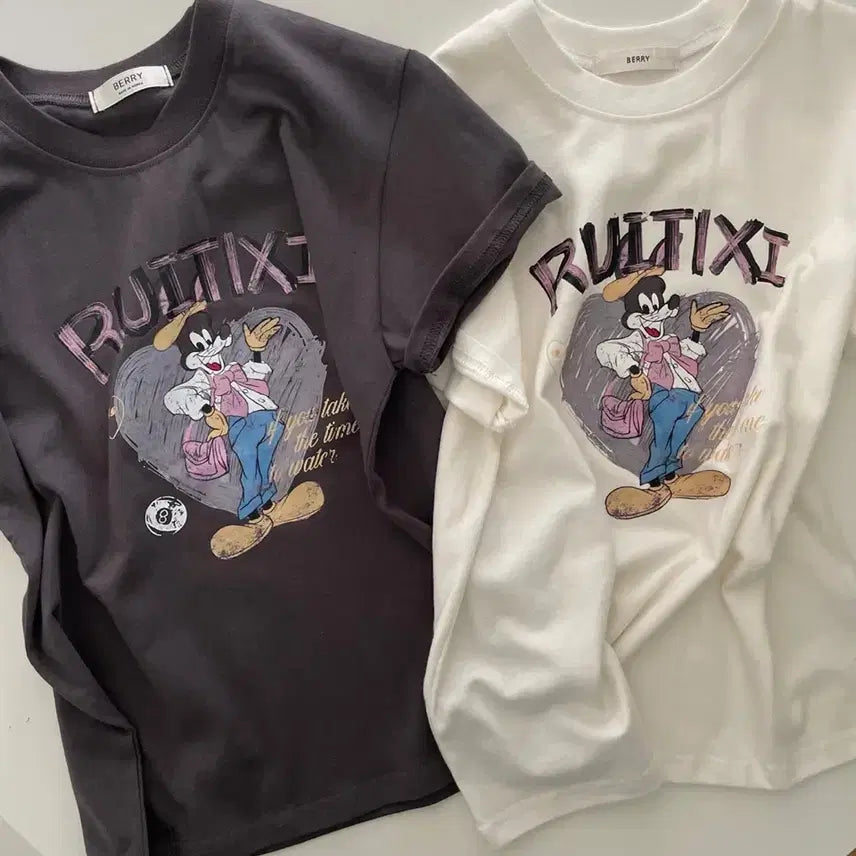 [BUNJANG] Summer Retro Short-Sleeve T-Shirt / 새상품 - 여름키치반팔