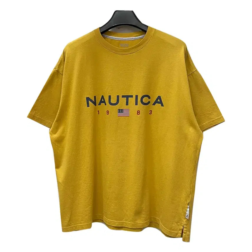 [BUNJANG] Nautica 83 Flag Logo Oversized T-Shirt (L) / 노티카 83플래그 로고 오버핏 반팔티 L