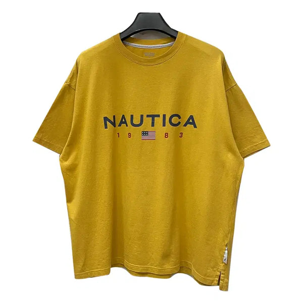 [BUNJANG] Nautica 83 Flag Logo Oversized T-Shirt (L) / 노티카 83플래그 로고 오버핏 반팔티 L