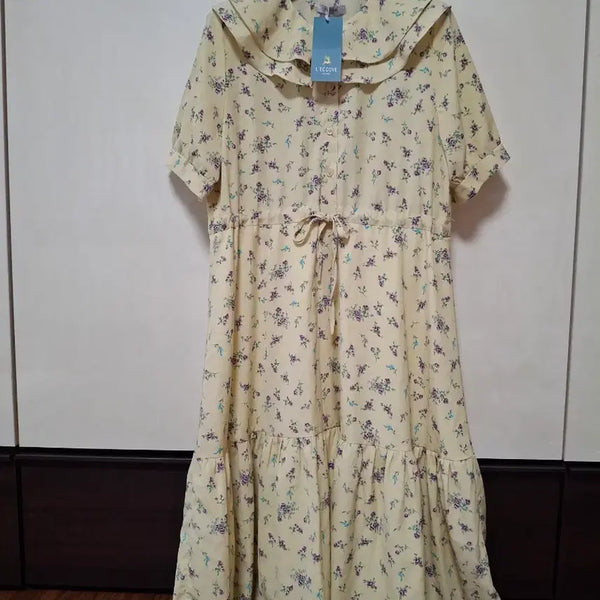 [BUNJANG] Ellecov Yellow Flower Dress / 엘르코브 옐로우 플라워 원피스  66정도