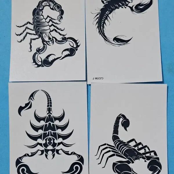 [BUNJANG] Scorpion Temporary Tattoo Stickers (8 Sheets) / 스콜피온 타투스티커8장