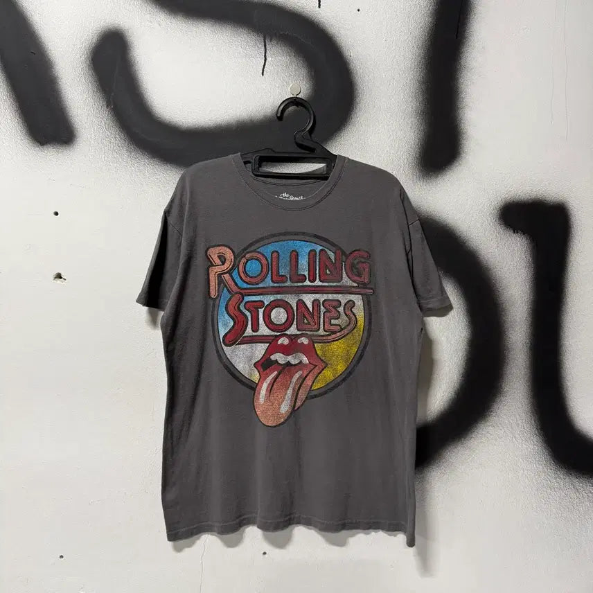[BUNJANG] The Rolling Stones USA Big Printing Graphic T-Shirt Grey / 롤링스톤스 USA 빅 프린팅 반팔 티셔츠 그레이
