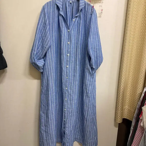 [BUNJANG] 100% Linen Long Dress Robe / 수입마100%롱 원피스 겸 로브