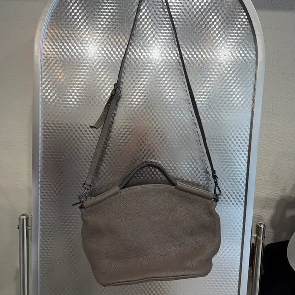 [BUNJANG] ECCO Genuine Leather 2-Way Shoulder Bag Crossbody Bag - Grey / ECCO 에코 천연가죽 2WAY 숄더백 크로스백 그레이