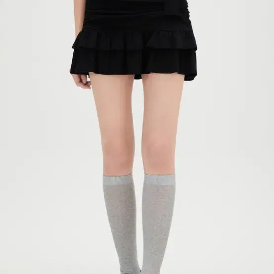 [BUNJANG] Mixxo Frill Tiered Mini Skirt Grey / 믹쏘 프릴 캉캉 미니스커트 그레이