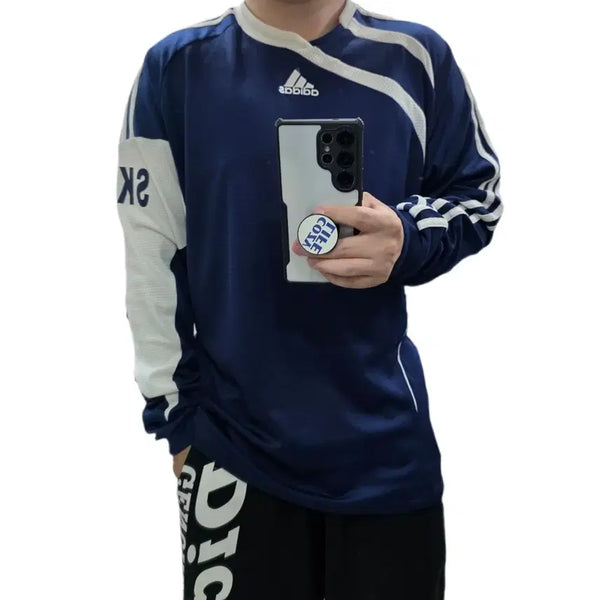[BUNJANG] Adidas Center Logo Jersey Long Sleeve Navy White / 110) 00's 아디다스 센터로고 져지 롱슬리브 네이비 화이트