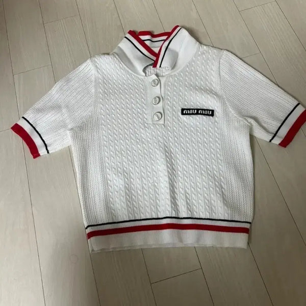 [BUNJANG] Miu Miu Style Knit Polo T-shirt / 미우미우 스타일 니트폴로티