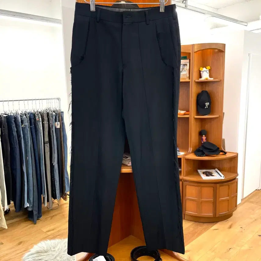 [BUNJANG] Comme des Garçons Homme Low-Edge Cutting Wool Trousers - Size S / [S] 꼼데가르송 옴므 로우엣지 커팅 팬츠
