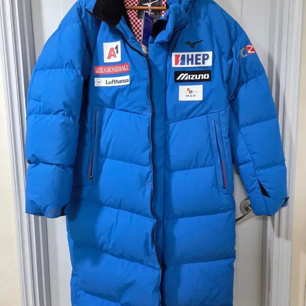 [BUNJANG] Mizuno CRO SKI Long Padded Jacket Navy XL / 미즈노 CRO SKI 롱패딩 XL 블루 크로스키 롱패딩