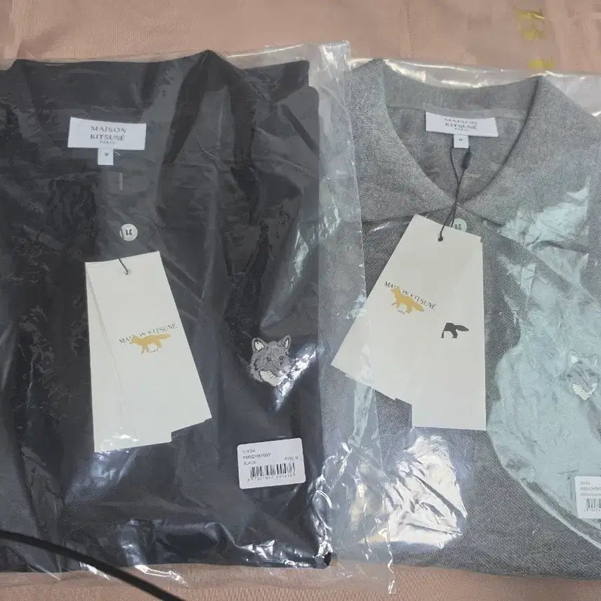 [BUNJANG] Maison Kitsuné Fox Embroidery Short Sleeve Polo T-Shirt / [정품 새상품]메종키츠네 폭스자수 반팔 카라티 블랙/그레이 PK티