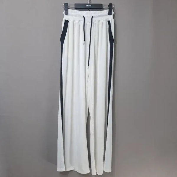 [BUNJANG] Color-Block Training Pants / 화이트 블랙배색 트레이닝 바지