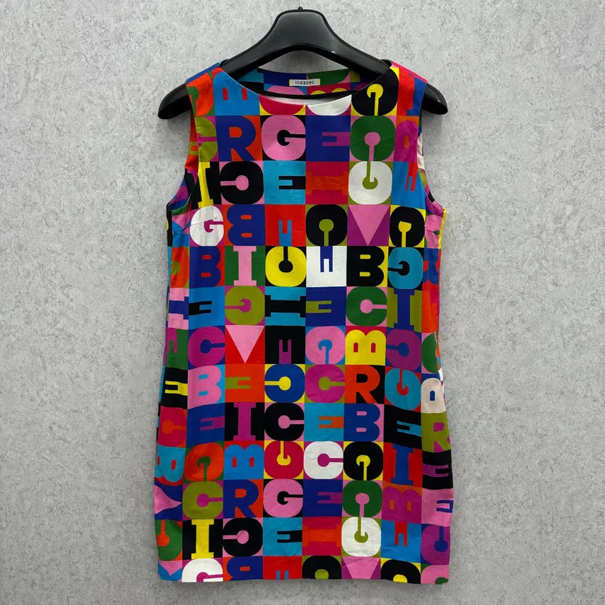 [BUNJANG] Iceberg Women's Multicolor Sleeveless Dress / 100 ICEBERG 아이스버그 여자 멀티컬러 민소매 원피스