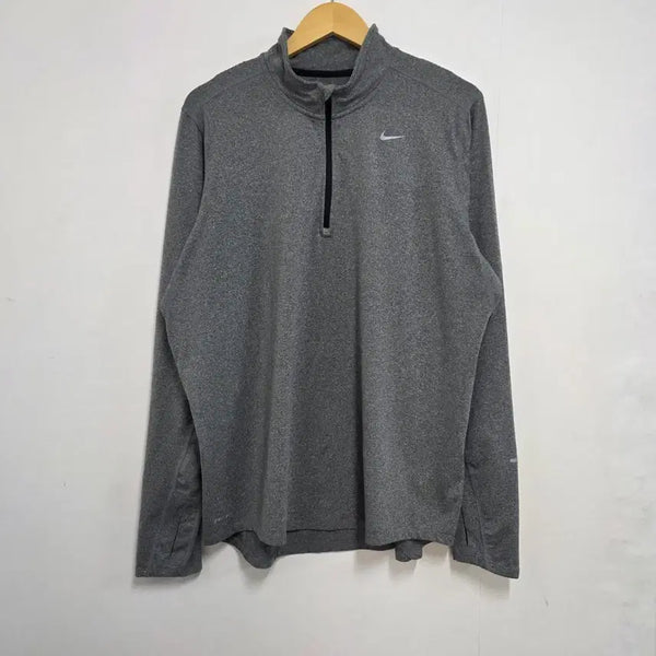 [BUNJANG] Nike Dri-FIT Long Sleeve Half-Zip Running T-Shirt - Grey (XXL) / XXL 나이키 드라이핏 러닝 반집업 긴팔티셔츠 그레이